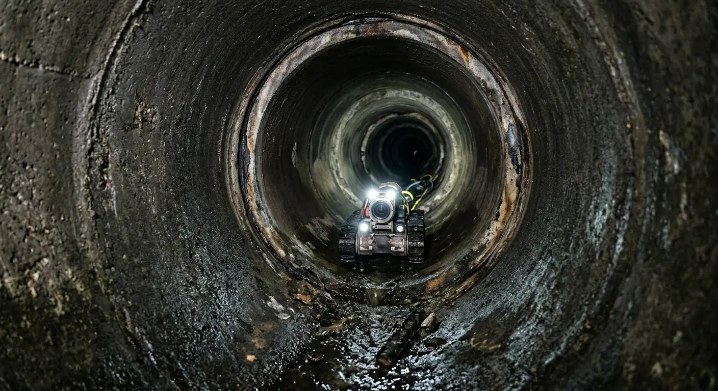Robotic sewer camera inspecting pipe interior for Drain Snake Service in Chelsea